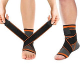 Ankle Brace - Compression Support Sleeve - Adjustable Stabiliser Straps