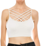 Women's Comfortable Bralette Tank Top. Triple Criss Cross Design From Actishape